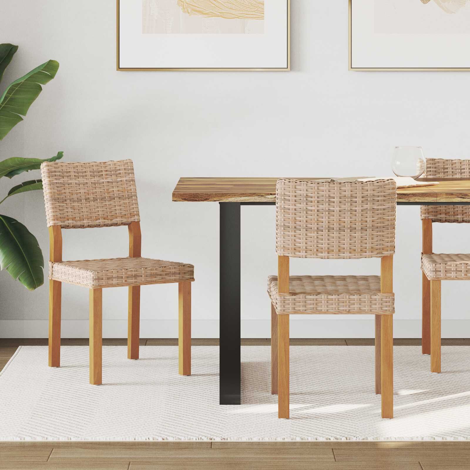 vidaXL Трапезен стол GENDT 2 бр. Кубу Ратан Естествен 46 x 55 x 84 см
