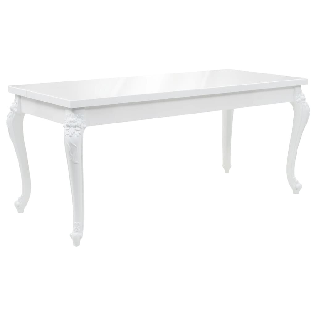 vidaXL Трапезна маса 179x89x81 см висок гланц бяла