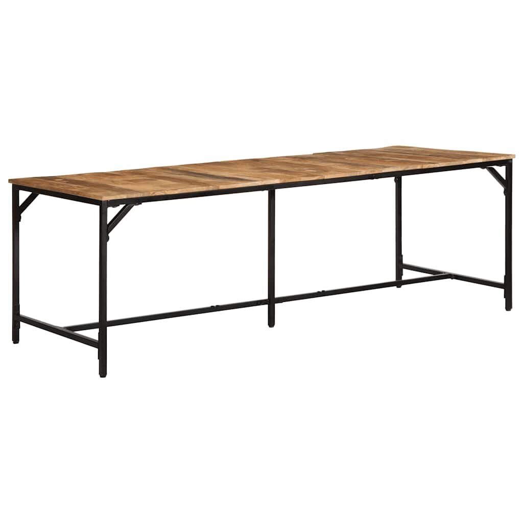 vidaXL Трапезна маса 220x90x75 cм мангово грубо дърво масив