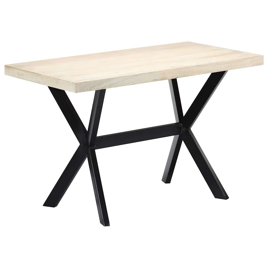 vidaXL Трапезна маса бяла 120x60x75 cм мангово дърво масив