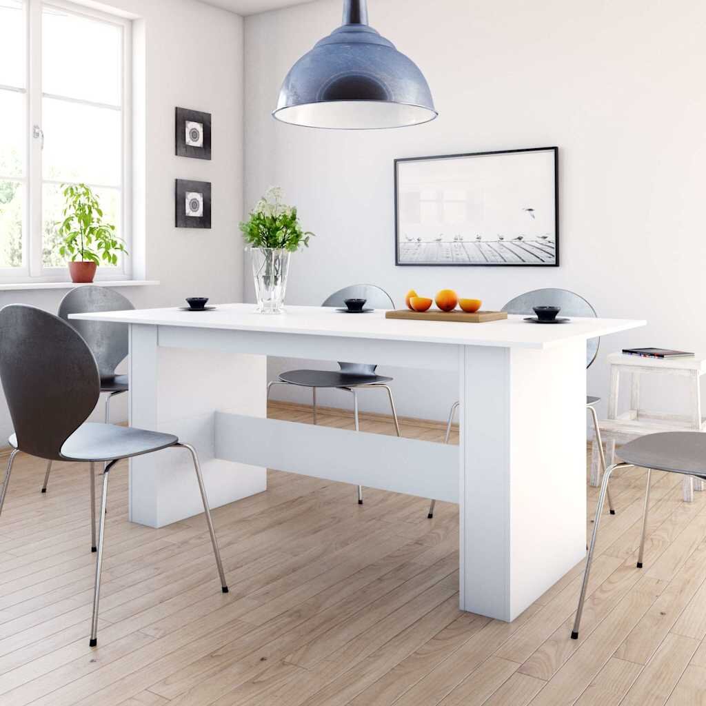 vidaXL Трапезна маса бяла 180x90x76 см инженерно дърво