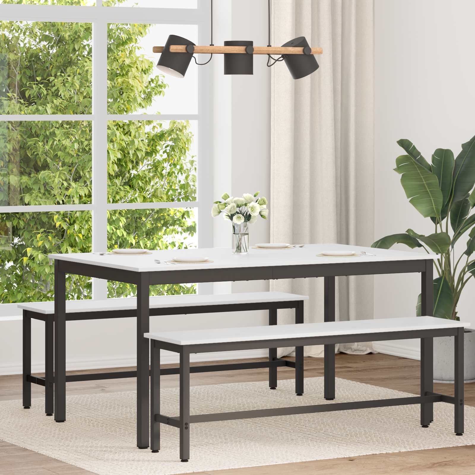 vidaXL Трапезна маса Бяло 150 x 90 x 75 cm Солидно борово дърво