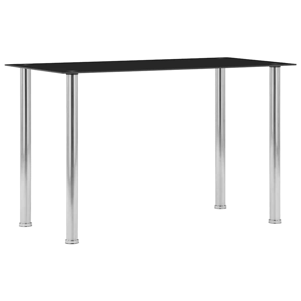 vidaXL Трапезна маса черна 120x60x75 см закалено стъкло