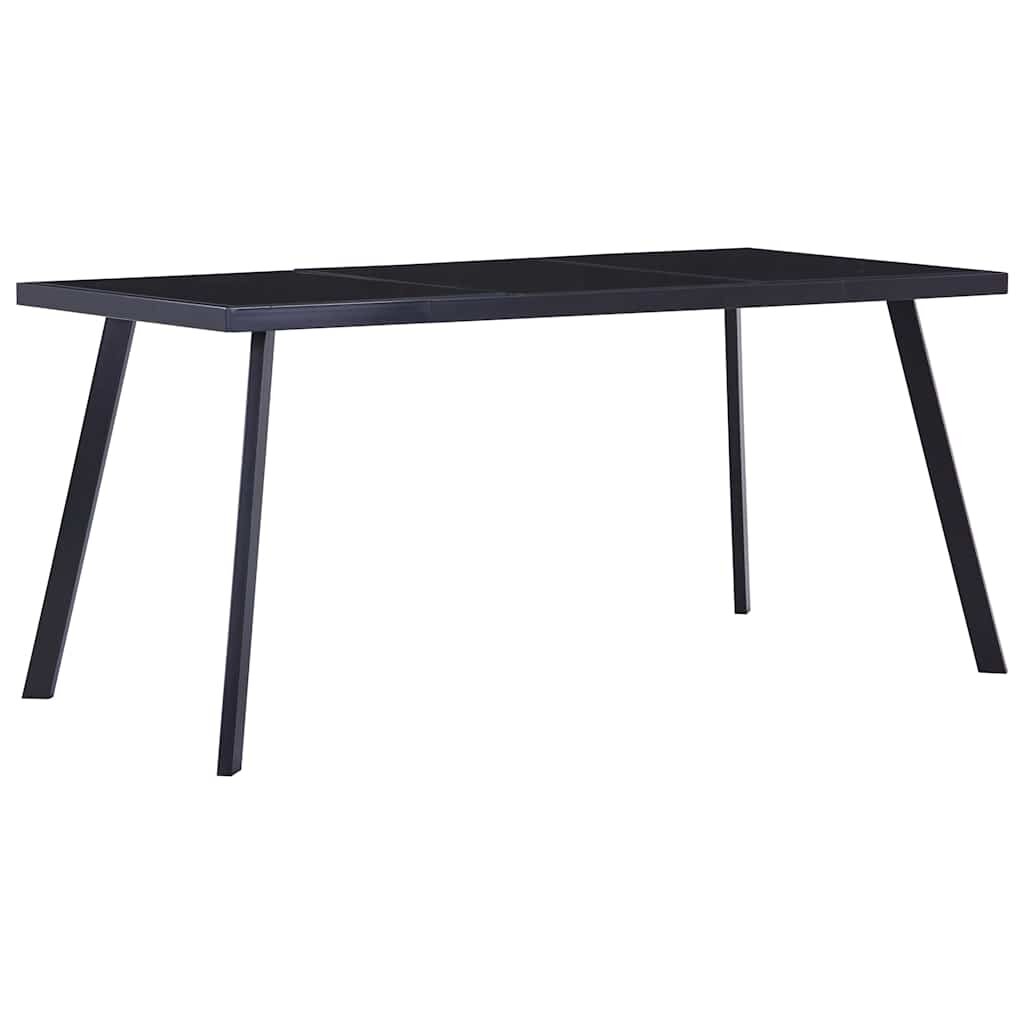 vidaXL Трапезна маса черна 180x90x75 см закалено стъкло