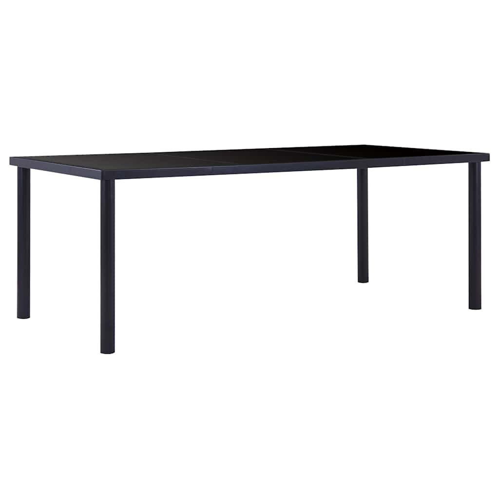vidaXL Трапезна маса черна 200x100x75 см закалено стъкло