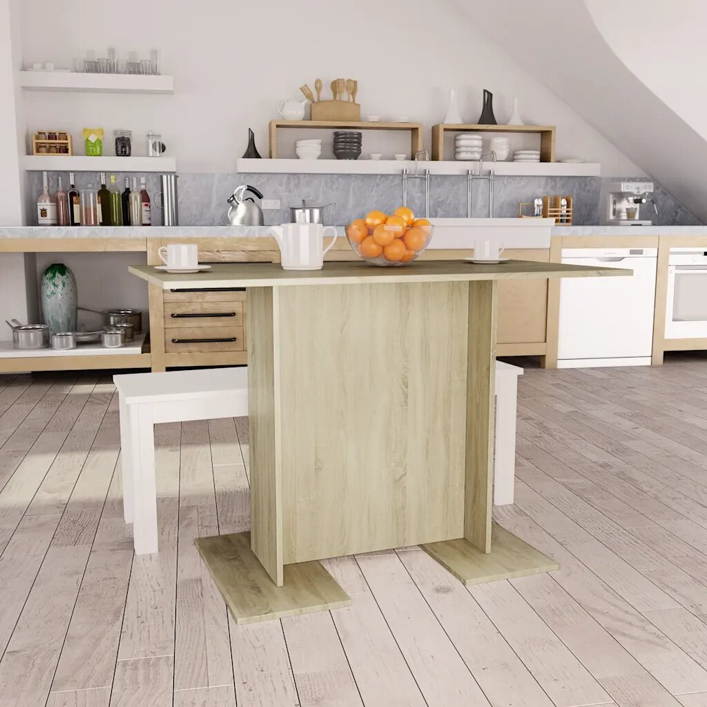 vidaXL Трапезна маса дъб сонома 110x60x75 см инженерно дърво