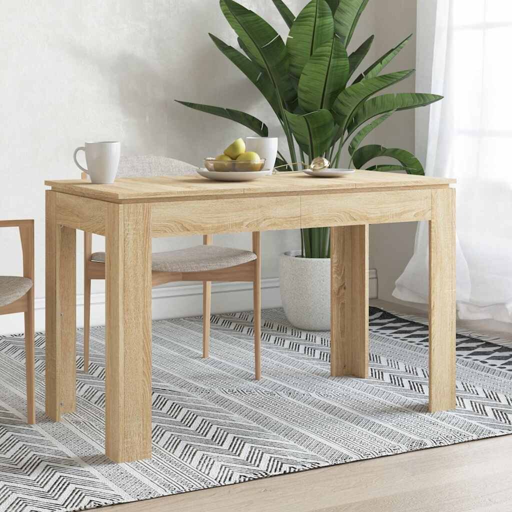 vidaXL Трапезна маса дъб сонома 120x60x76 см инженерно дърво