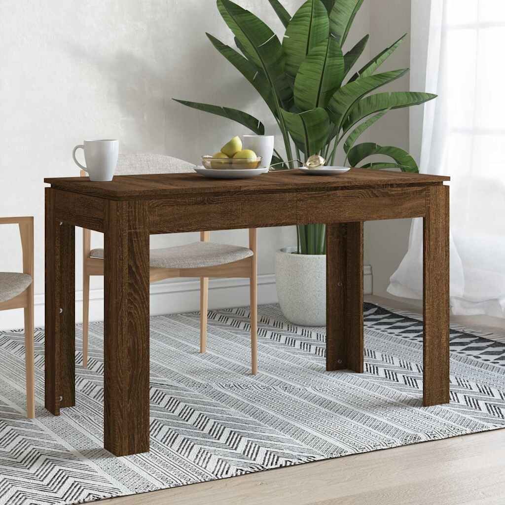 vidaXL Трапезна маса кафяв дъб 120x60x76 см инженерно дърво