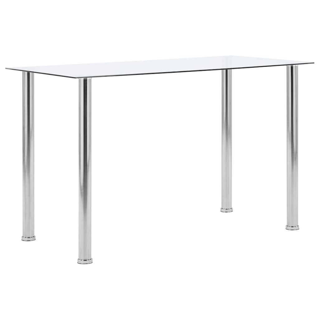 vidaXL Трапезна маса прозрачна 120x60x75 см закалено стъкло