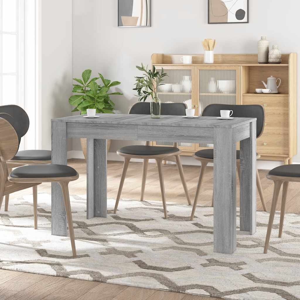 vidaXL Трапезна маса сив сонома 120x60x76 см инженерно дърво