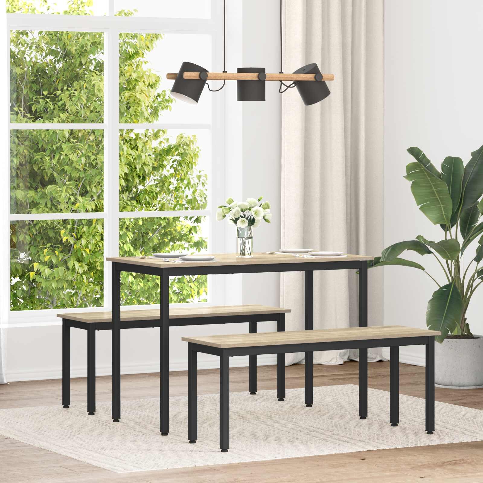vidaXL Трапезни маси 110 x 55 x 75 cm Инженерна дървесина Дъб сонома