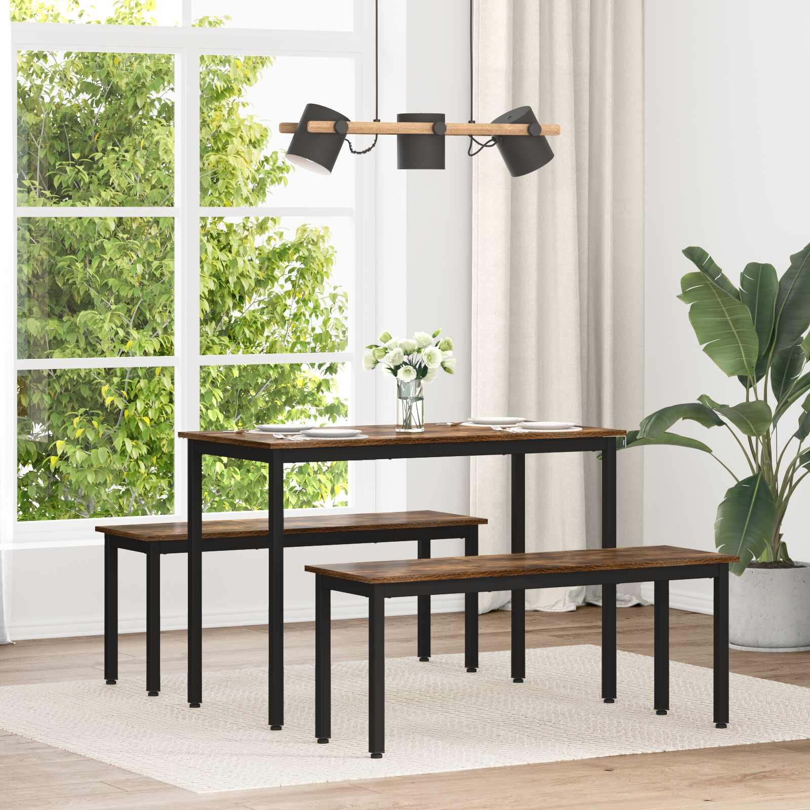 vidaXL Трапезни маси 110 x 55 x 75 cm Инженерна дървесина Опушен дъб