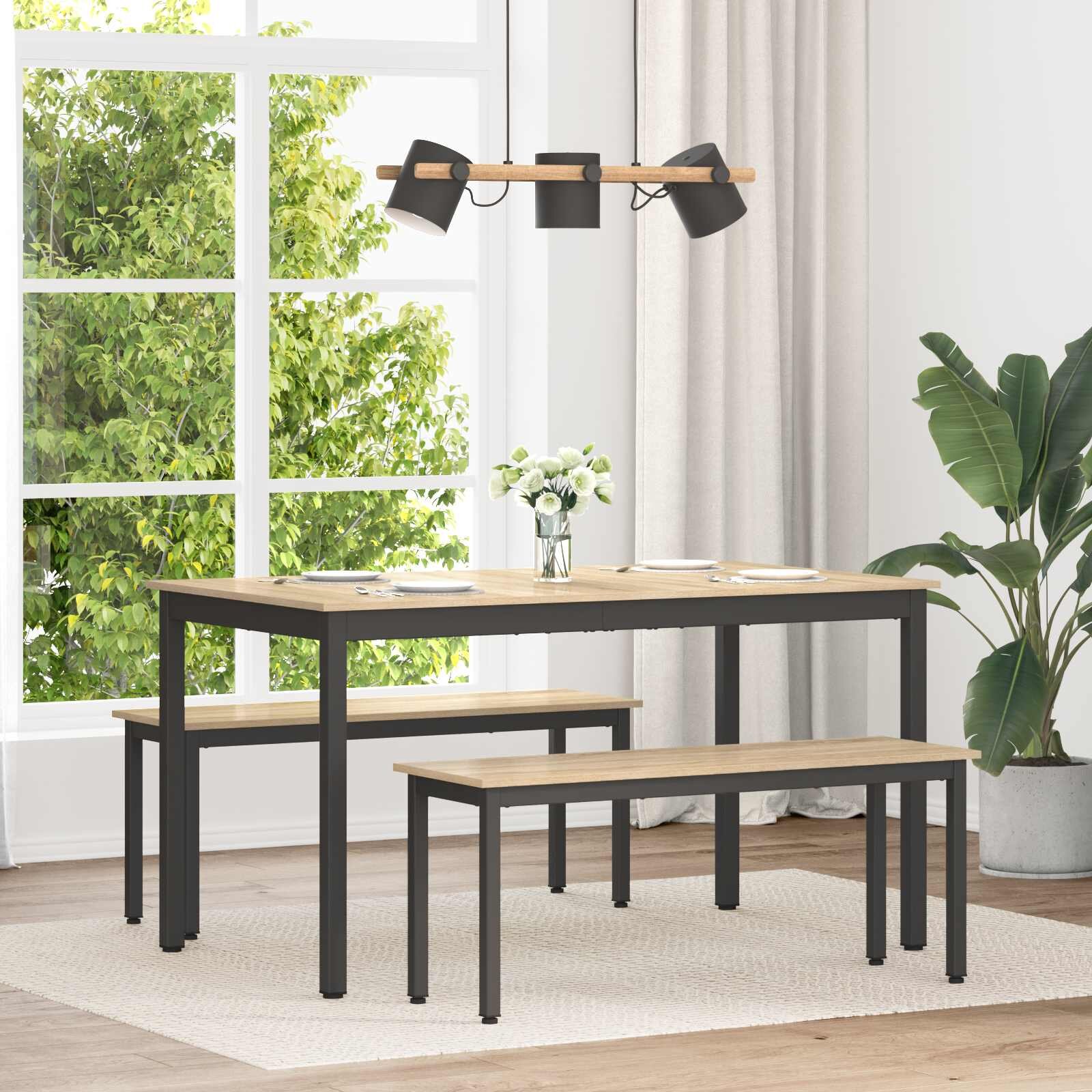 vidaXL Трапезни маси 140 x 80 x 75 cm Инженерна дървесина Дъб сонома
