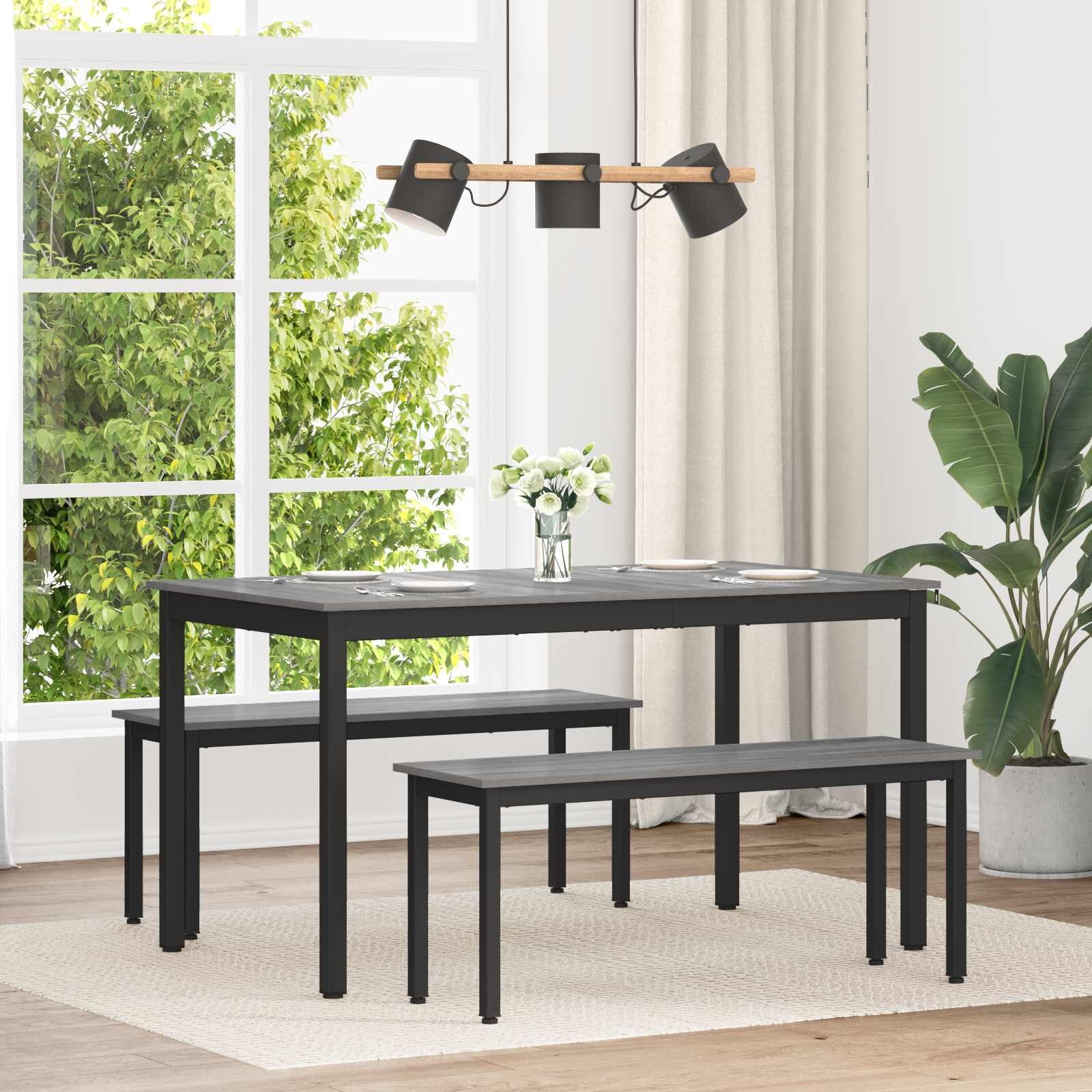 vidaXL Трапезни маси 140 x 80 x 75 cm Инженерна дървесина Сив Сонома