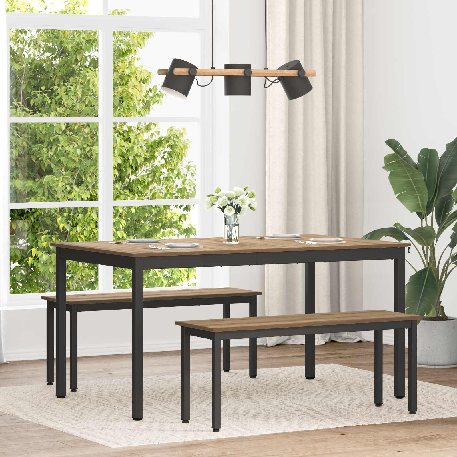 vidaXL Трапезни маси 150 x 90 x 75 cm Инженерна дървесина Дъб артизан