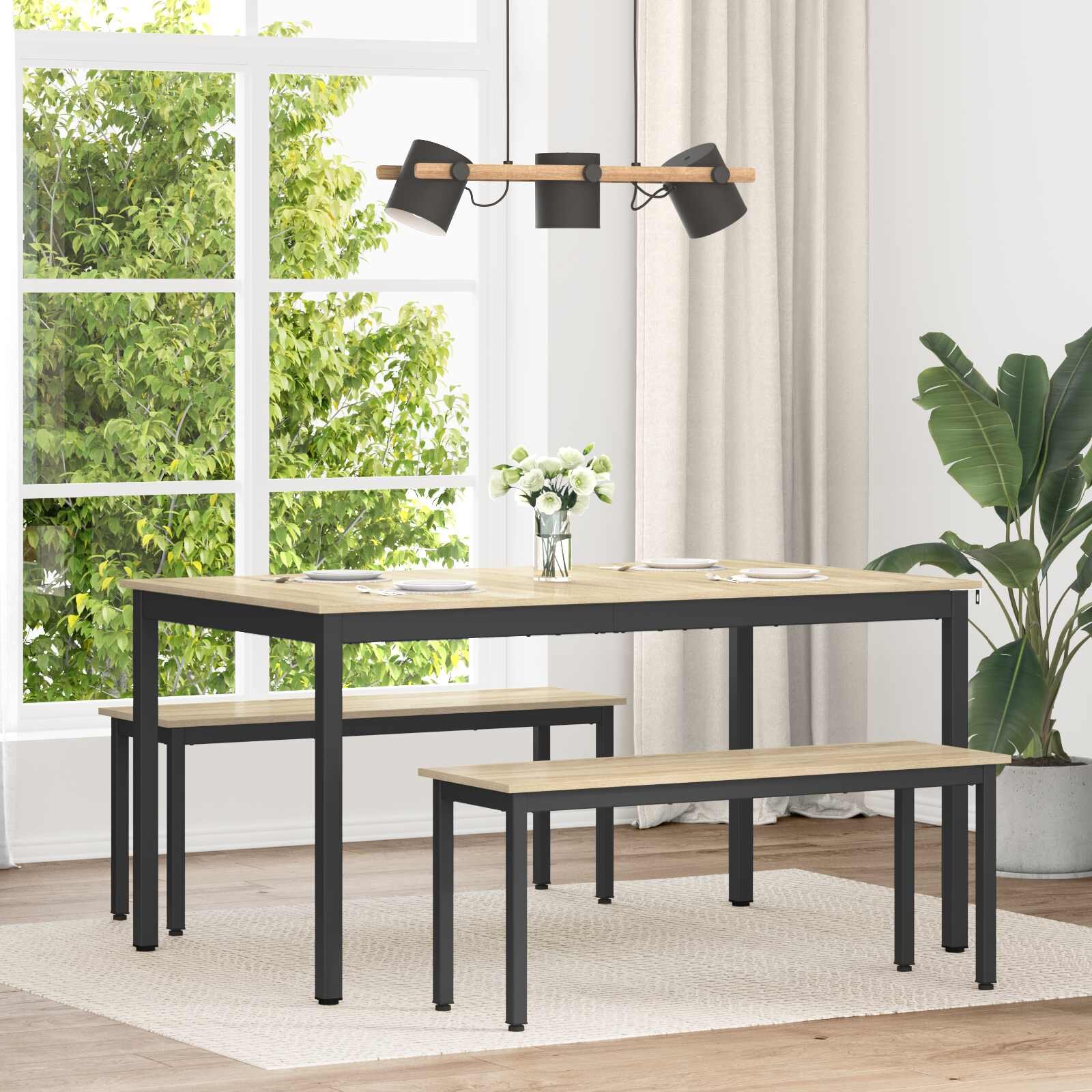 vidaXL Трапезни маси 150 x 90 x 75 cm Инженерна дървесина Дъб сонома
