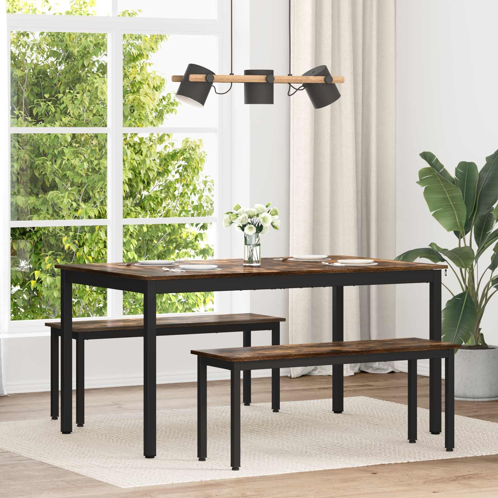 vidaXL Трапезни маси 150 x 90 x 75 cm Инженерна дървесина Опушен дъб