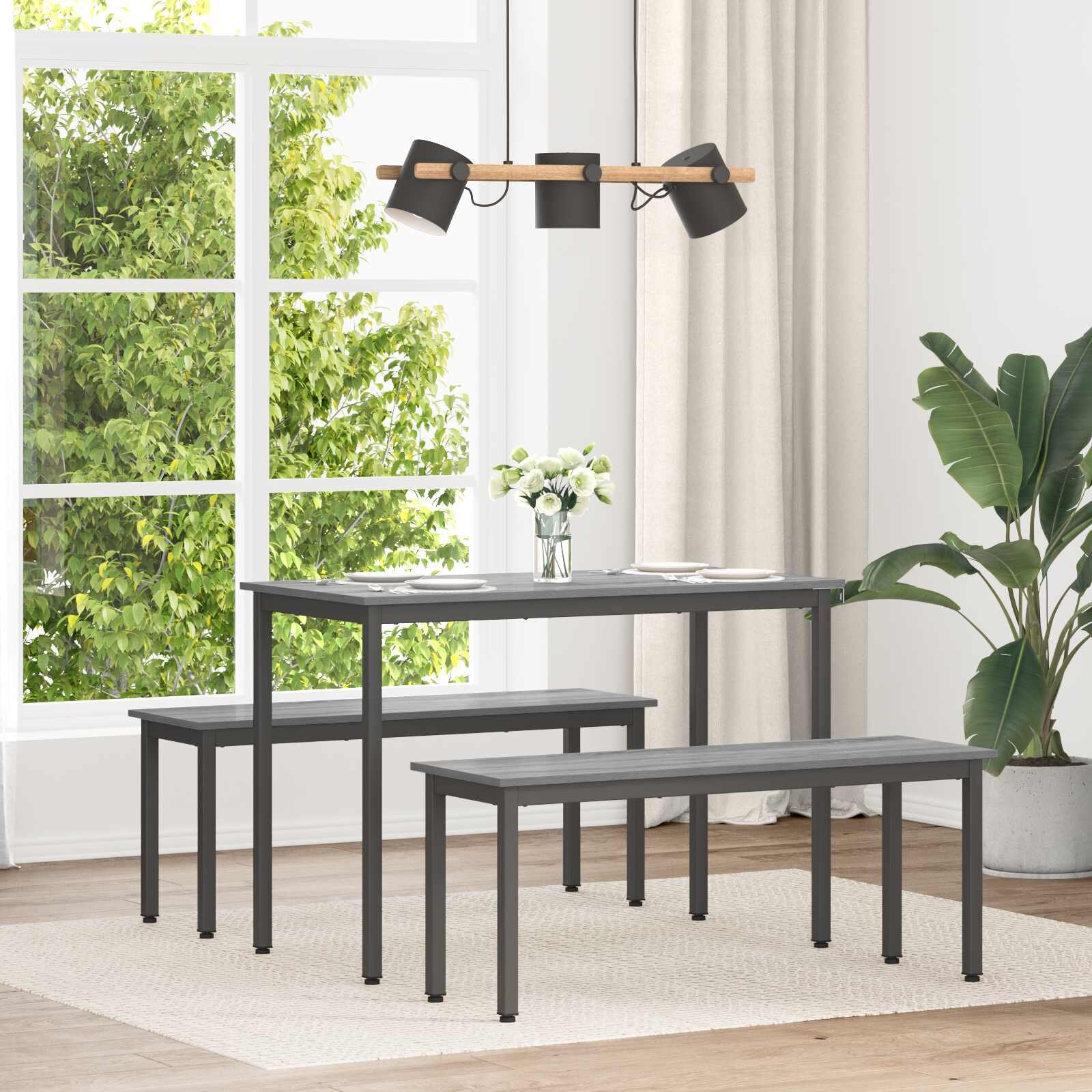 vidaXL Трапезни маси 150 x 90 x 75 cm Инженерна дървесина Сив Сонома