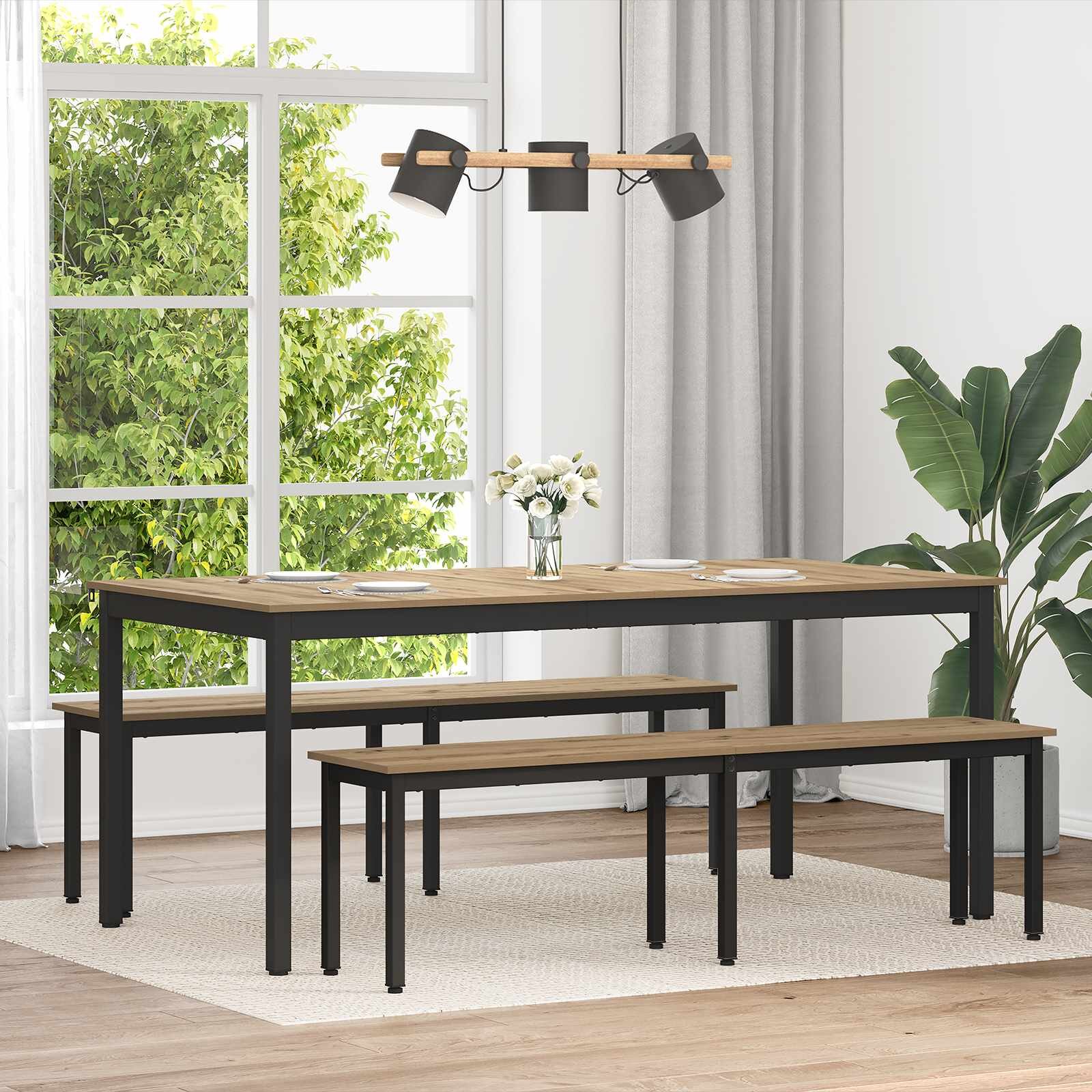 vidaXL Трапезни маси 180 x 90 x 75 cm Инженерна дървесина Правоъгълна