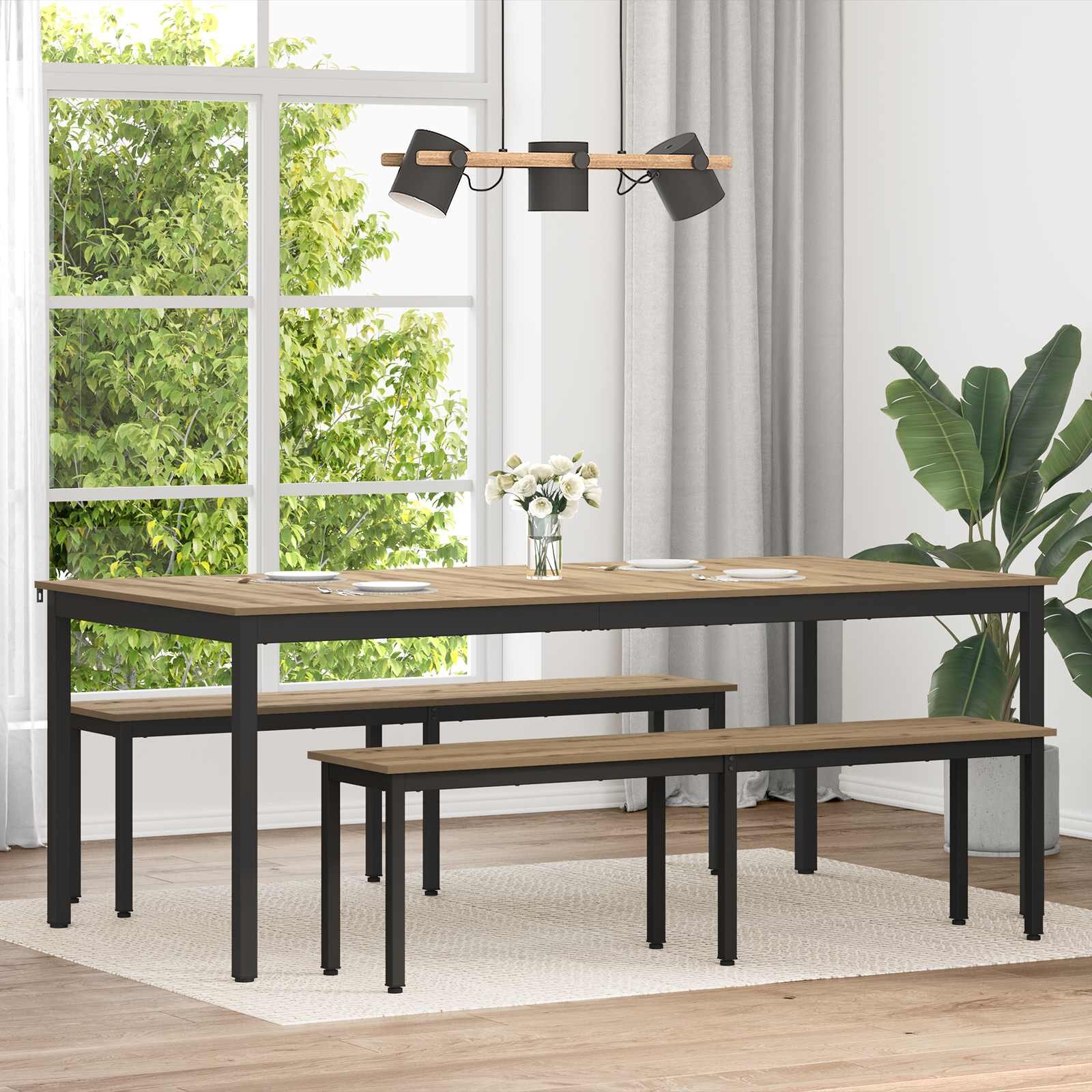 vidaXL Трапезни маси 200 x 100 x 75 cm Инженерна дървесина Правоъгълна