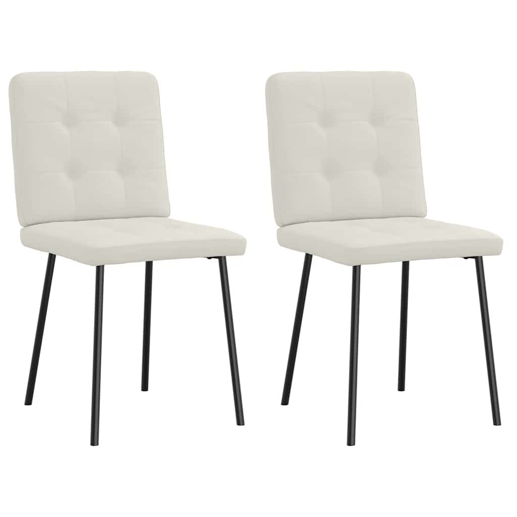 vidaXL Трапезни столове 2 бр кремави кадифе