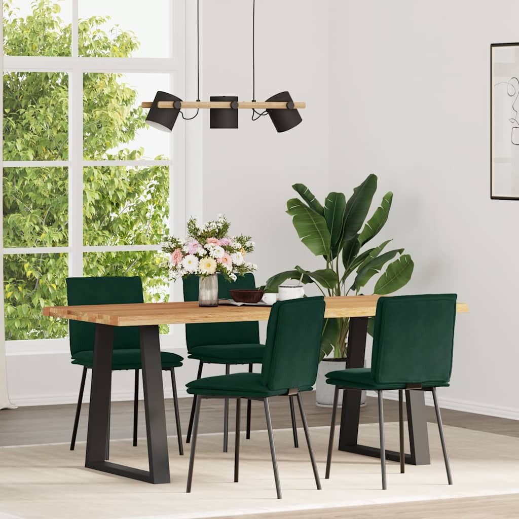 vidaXL Трапезни столове 4 бр тъмнозелени кадифе
