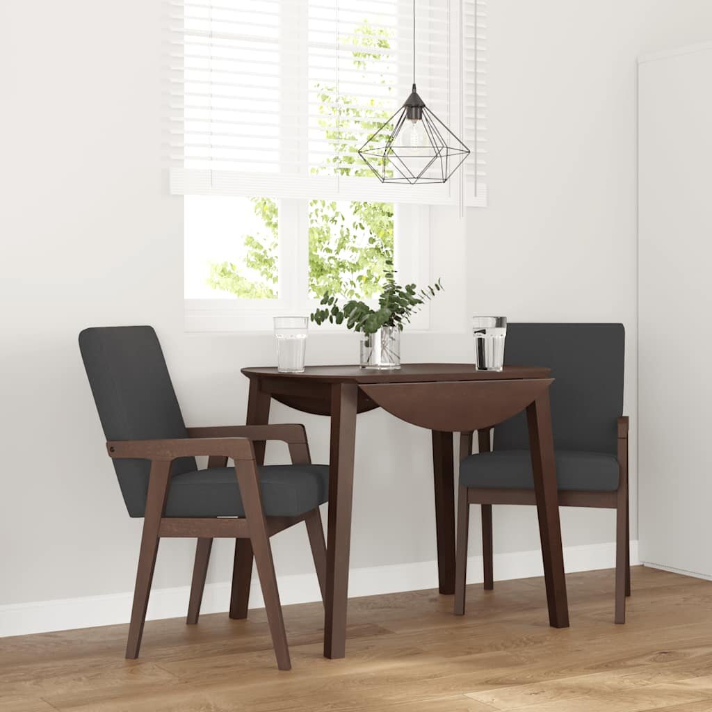 vidaXL Трапезни столове с възглавници 2 бр. кафяви масивно дърво гума