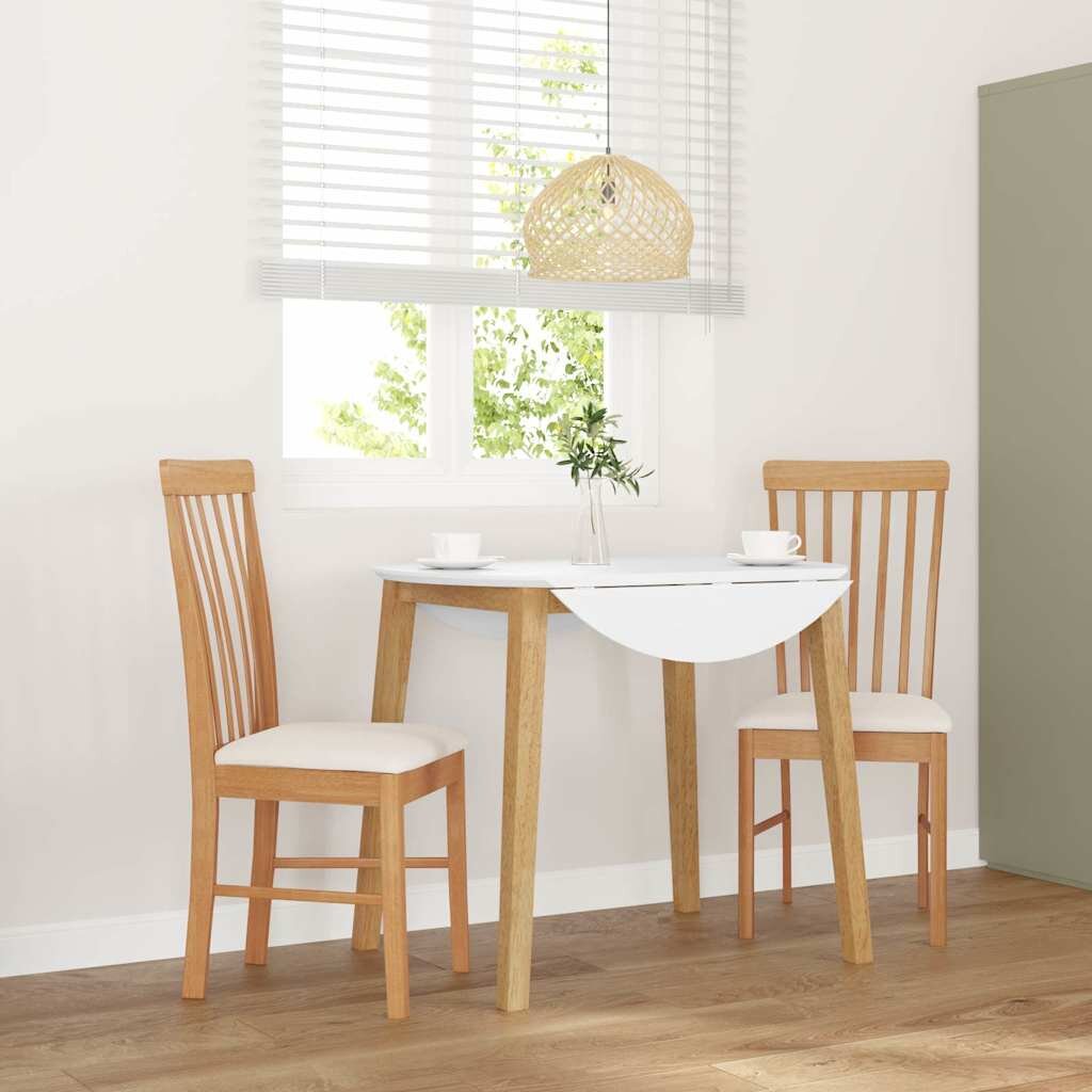 vidaXL Трапезни столове с възглавници 2 бр масивна дървесина гума