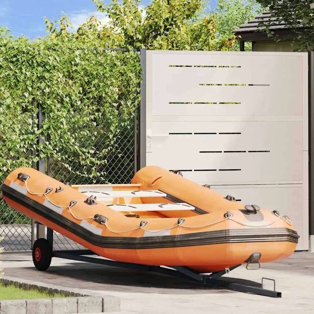 vidaXL Трейлър за лодки 302 x 107 x 42 см Сребристо Стомана