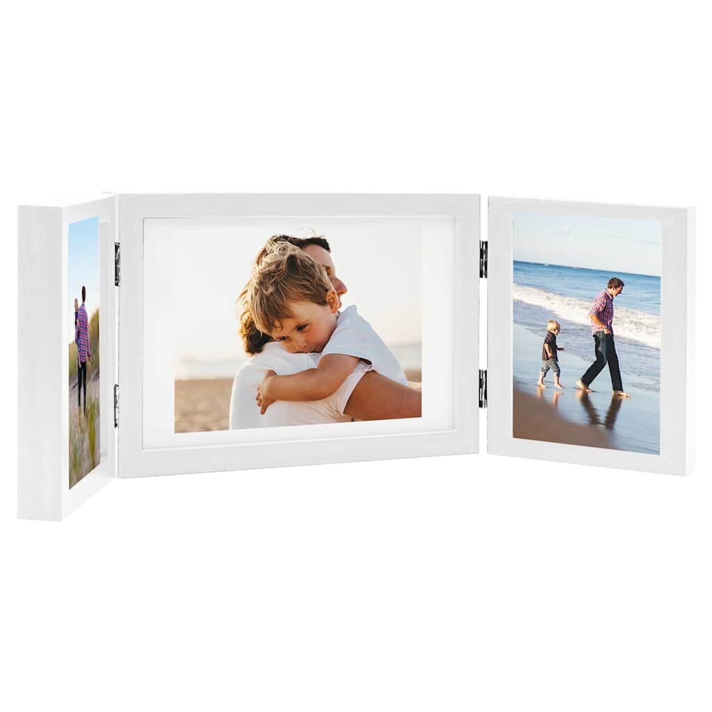 vidaXL Тройна фоторамка колаж бяла 28x18 см+2x(13x18 см)
