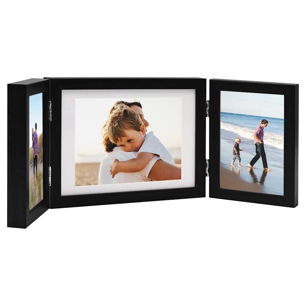 vidaXL Тройна фоторамка колаж черна 22x15 см+2x(10x15 см)