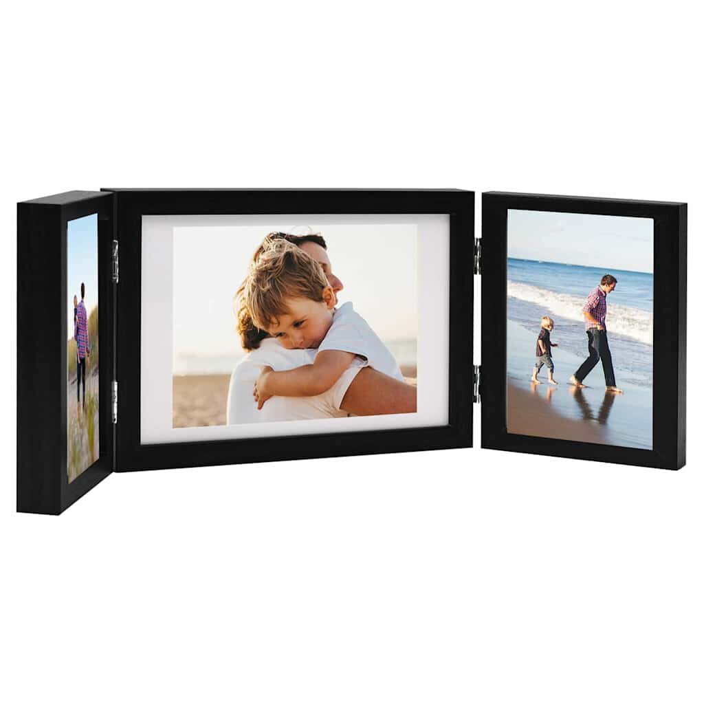 vidaXL Тройна фоторамка колаж черна 28x18 см+2x(13x18 см)