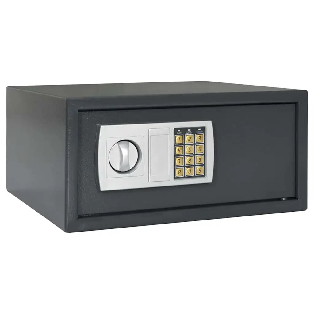 vidaXL Цифров сейф с заключване Тъмносив 42 x 37 x 20 см Стомана