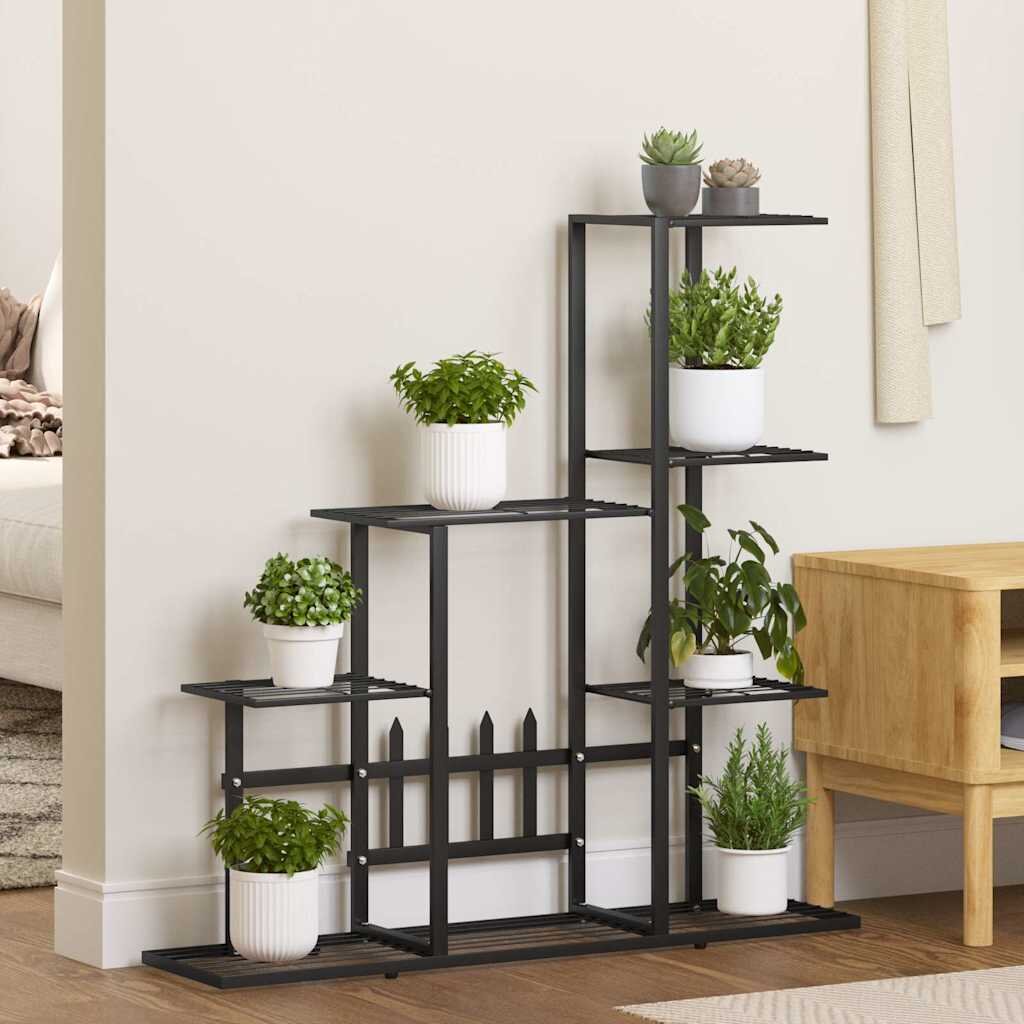 vidaXL Цветарник 945x25x88 см черен метал