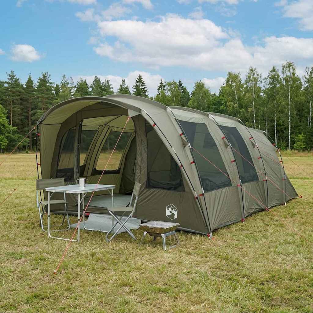 vidaXL Тунелна палатка 427 x 315 x 178 см Маслиненозелено