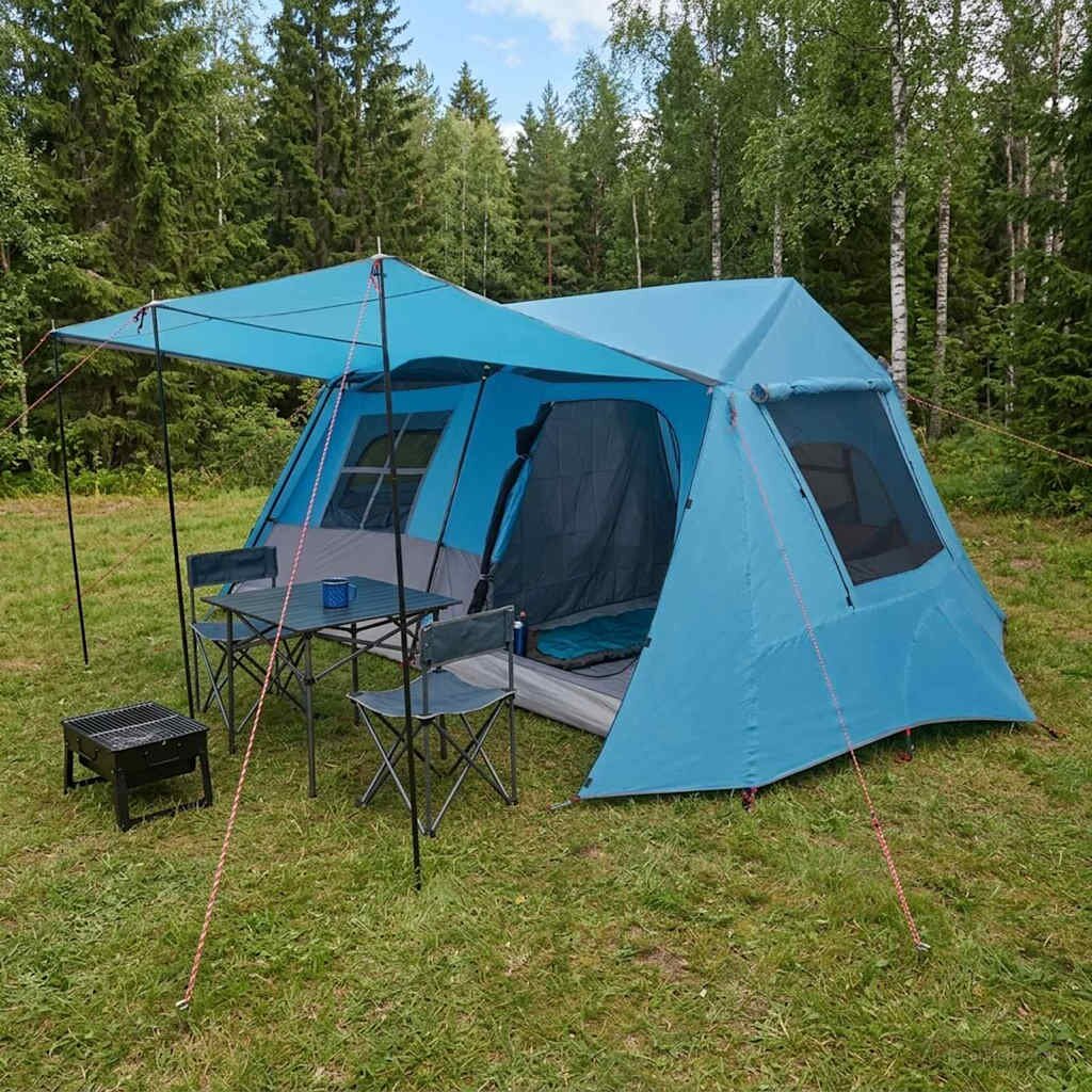 vidaXL Тунелна палатка Синьо 400 x 278 x 182 см