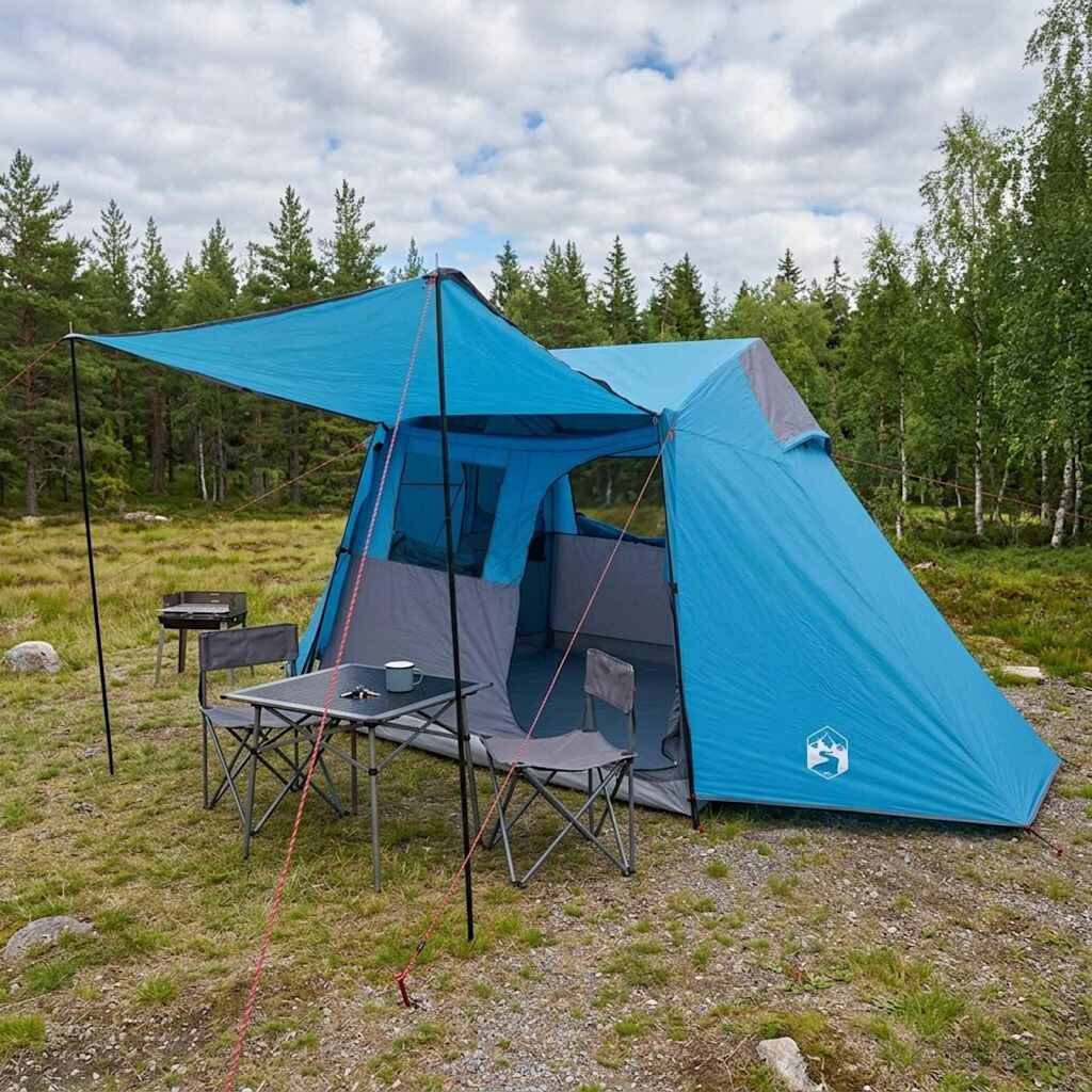 vidaXL Тунелна палатка Синьо 475 x 220 x 192 см
