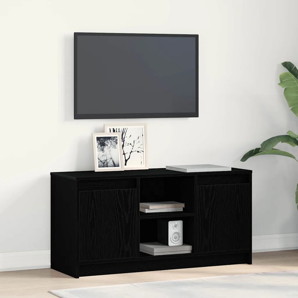 vidaXL ТВ Единици 100 x 34 x 50 см Черно Инженерна дървесина