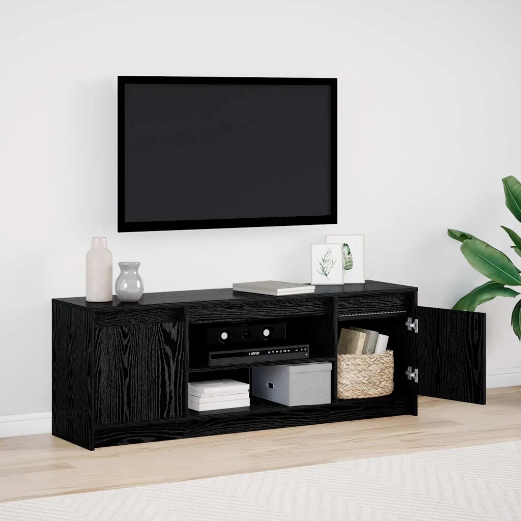 vidaXL ТВ Единици 1395 x 34 x 50 см Черно Инженерна дървесина