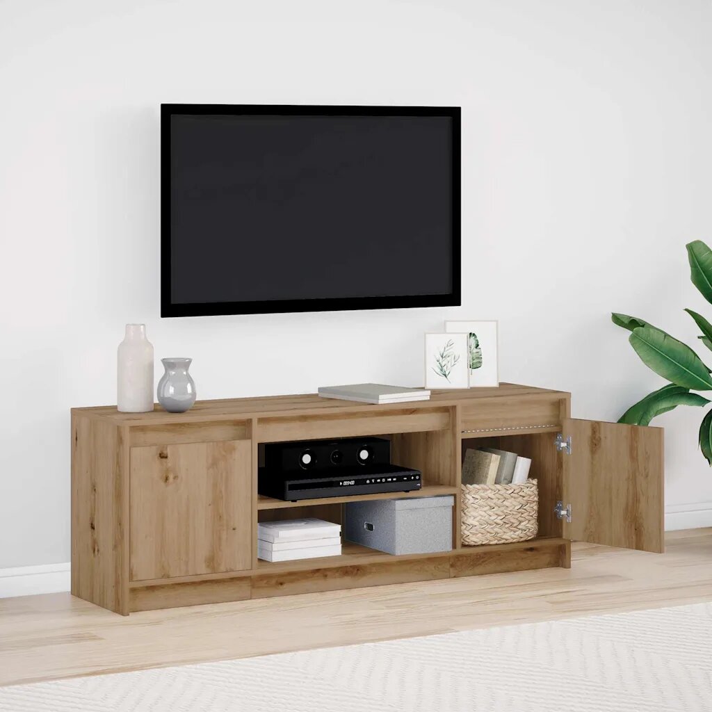vidaXL ТВ Единици 1395 x 34 x 50 см Кафяво Инженерна дървесина