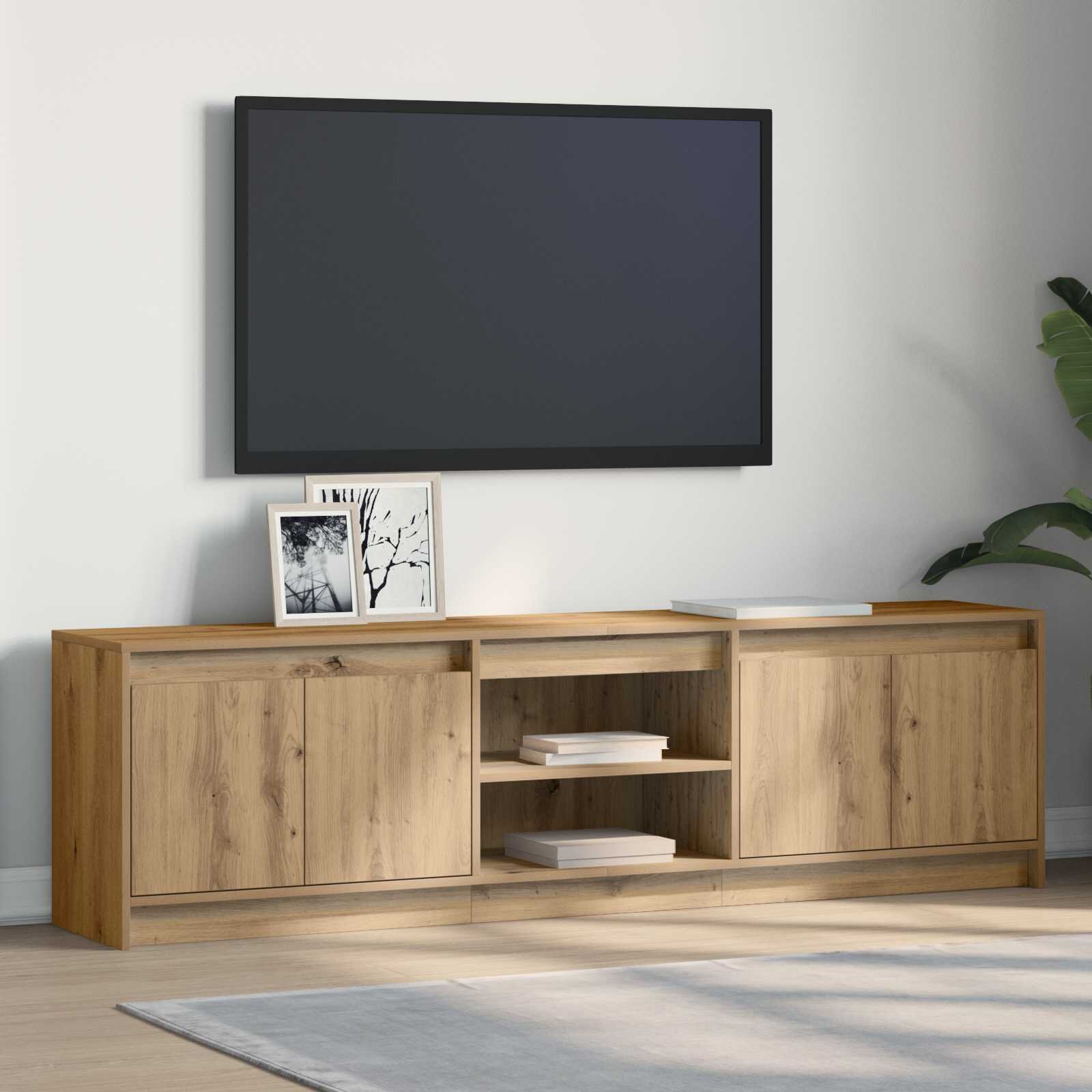 vidaXL ТВ Единици 180 x 34 x 50 см Кафяво Инженерна дървесина