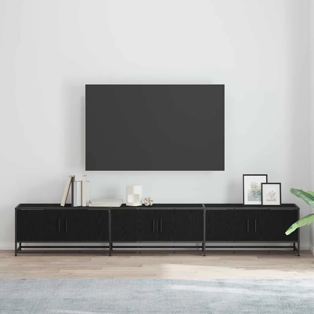vidaXL ТВ Единици 240 x 35 x 41 см Черния дъб Инженерна дървесина
