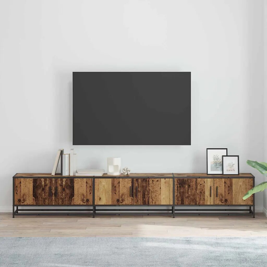 vidaXL ТВ Единици 240 x 35 x 41 см Старо дърво Инженерна дървесина