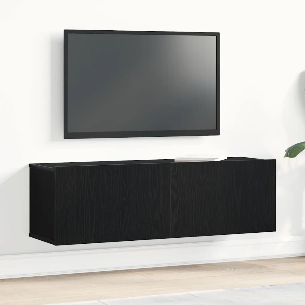 vidaXL ТВ шкаф 100 x 30 x 30 cm Черния дъб Инженерна дървесина