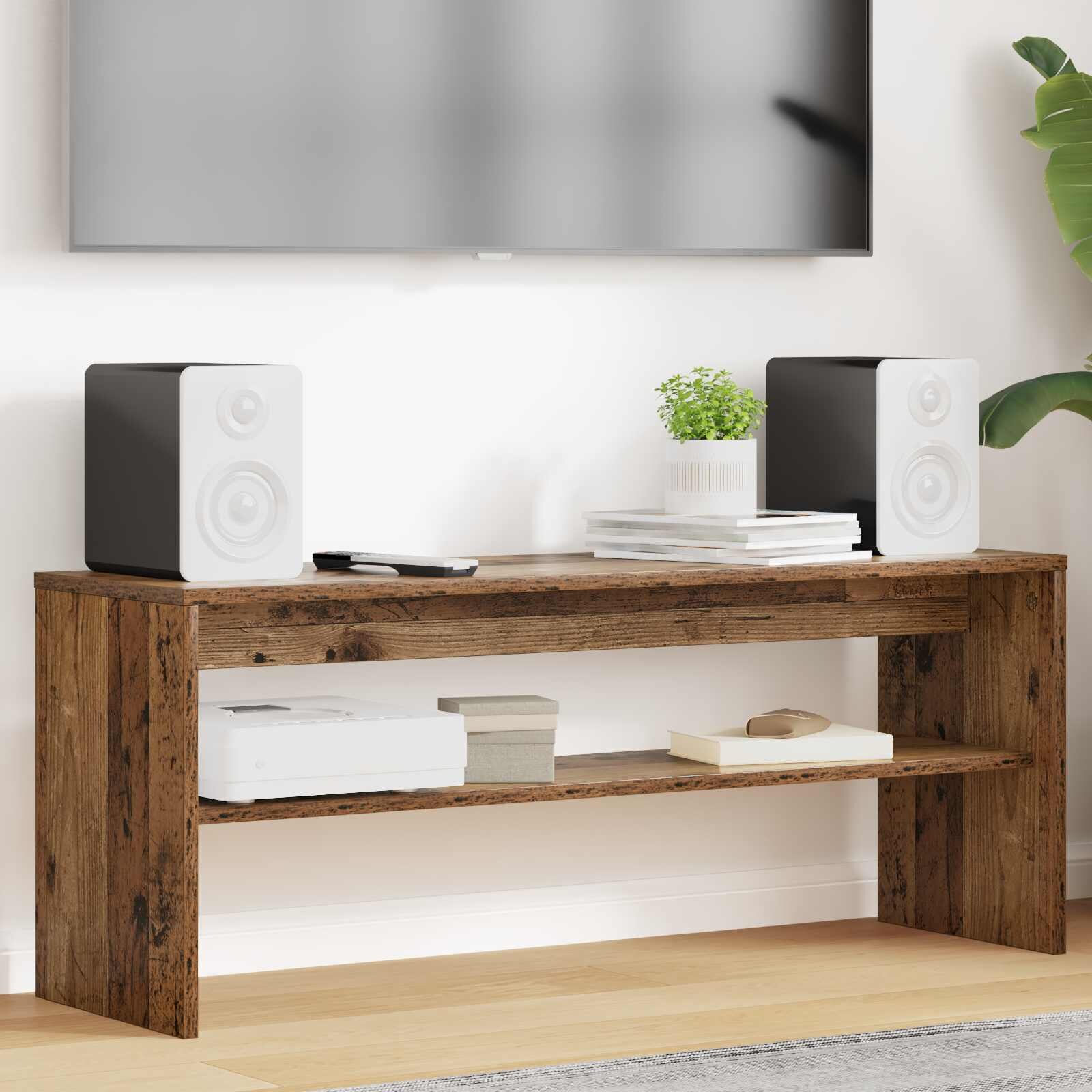 vidaXL ТВ шкаф 100 x 30 x 40 см Старо дърво Инженерна дървесина
