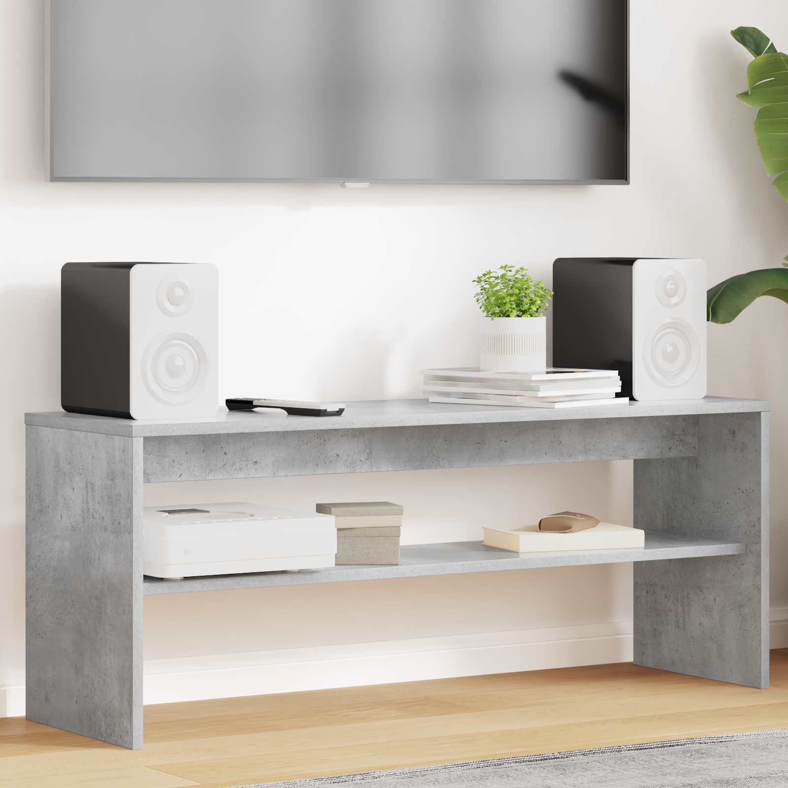 vidaXL ТВ шкаф 100 x 30 x 40 см Циментено сиво Инженерна дървесина