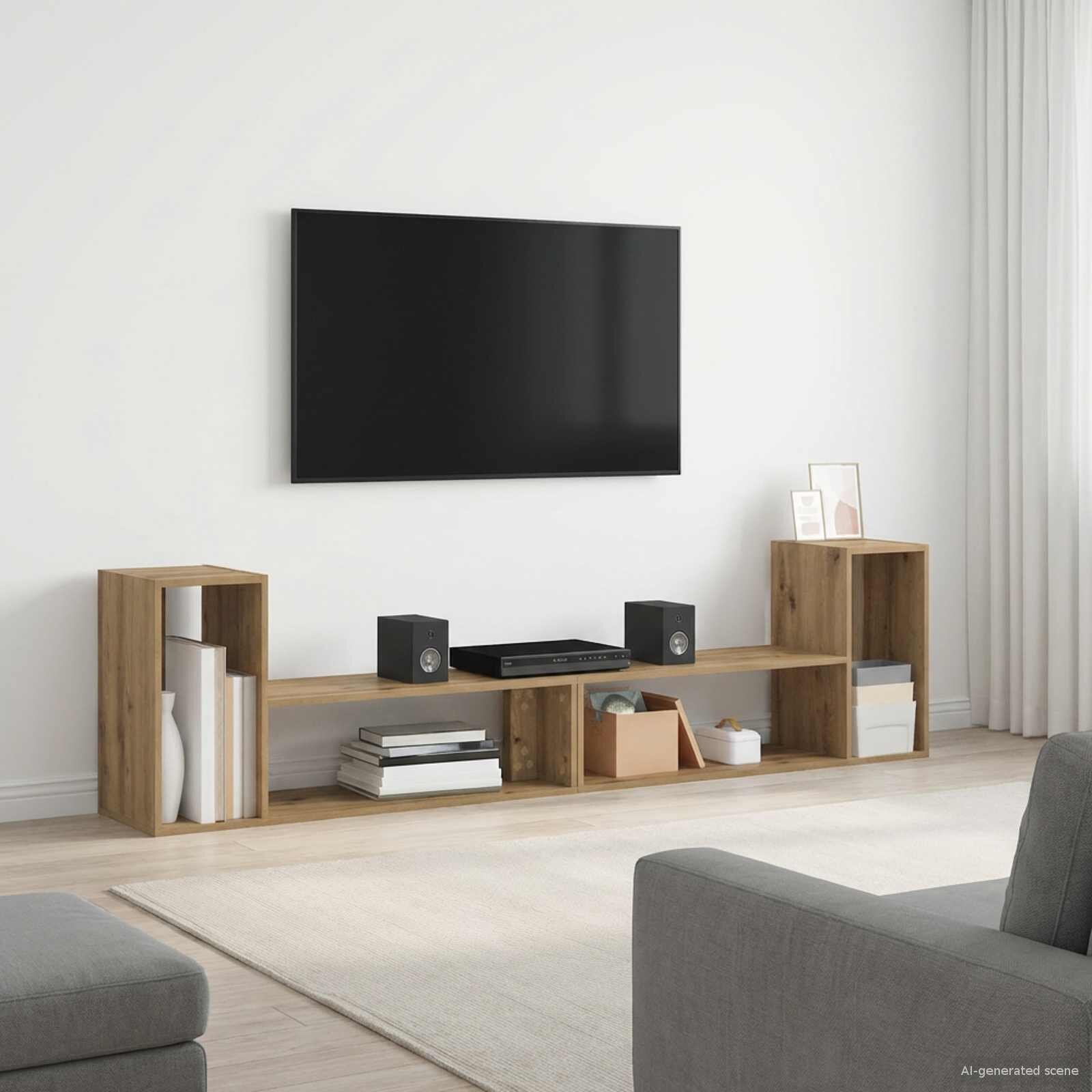 vidaXL ТВ шкаф 100 x 30 x 50 cm Дъб артизан Инженерна дървесина