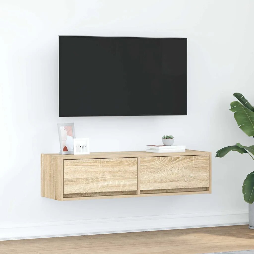 vidaXL ТВ шкаф 100 x 31 x 255 см дъб сонома Инженерна дървесина