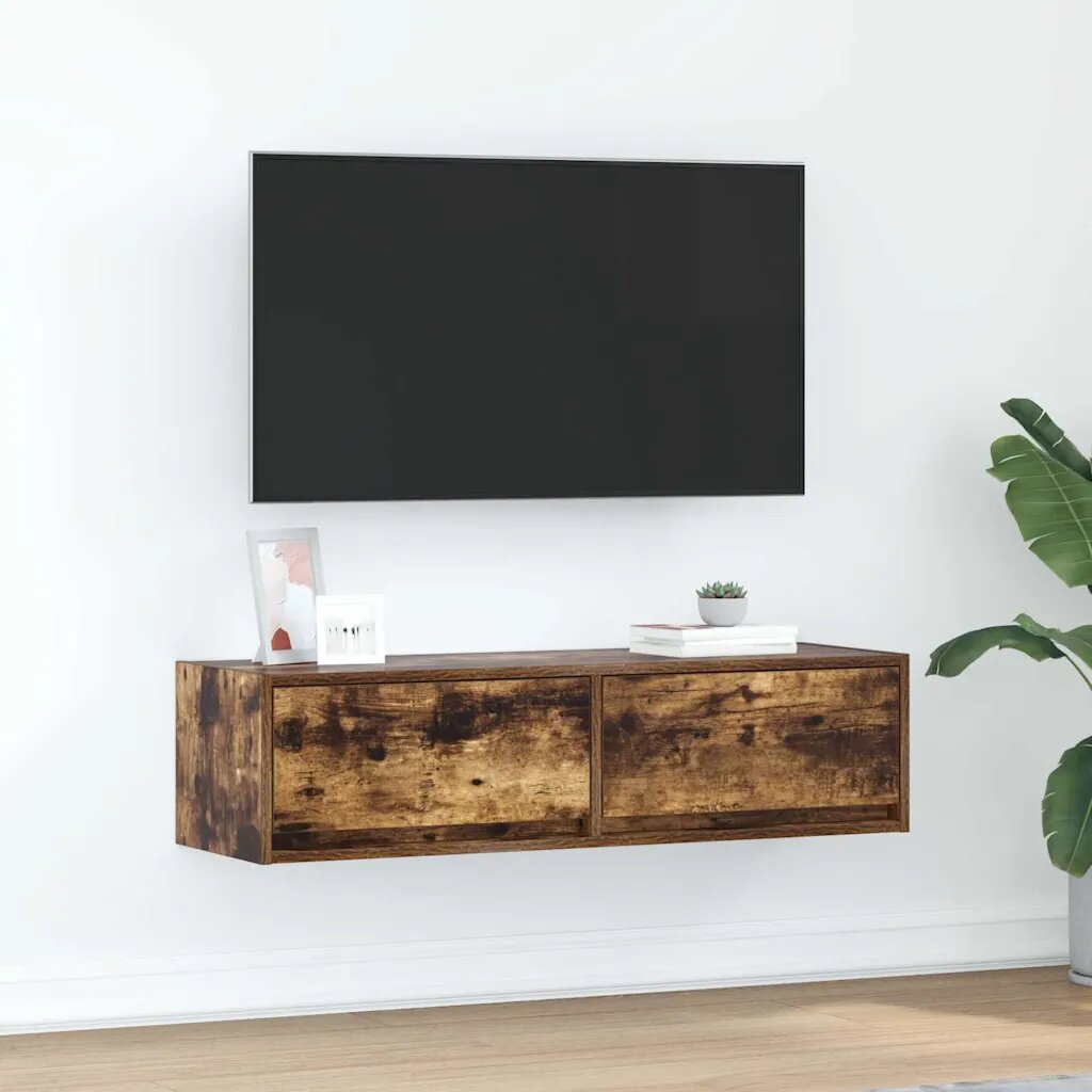 vidaXL ТВ шкаф 100 x 31 x 255 см Опушен дъб Инженерна дървесина