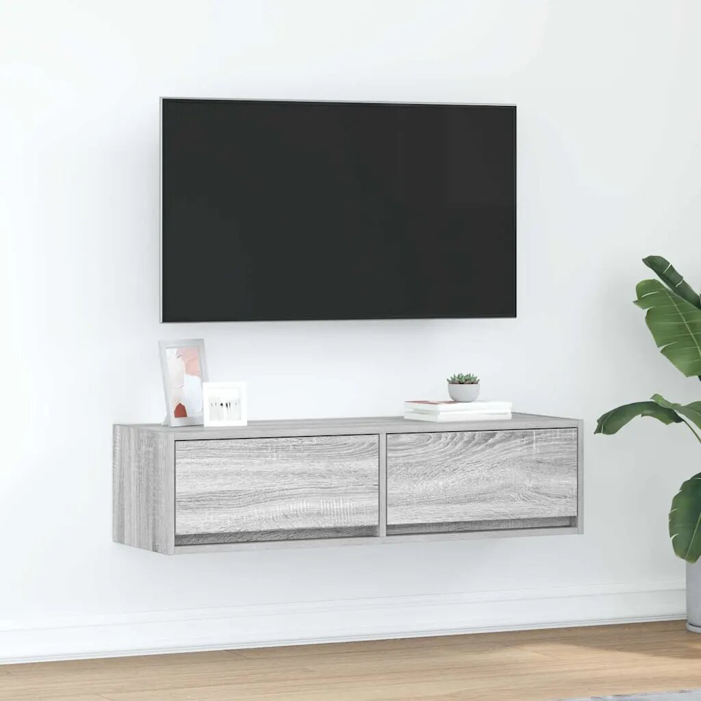 vidaXL ТВ шкаф 100 x 31 x 255 см Сив сонома Инженерна дървесина